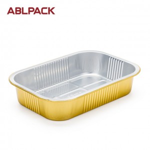 1050ml rectangle sealable foil container with lid for catering