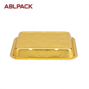 298ml Rectangular Catering Aluminium Foil Food Container alu foil thermoform cup aluminum foil pans with pet lid