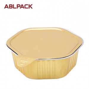 400ml 13.3oz Gold Sealing Catering Aluminum Foil Trays baking cup foil pan disposable smooth foil container for food