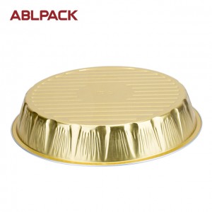 1500ml Gold color aluminum foil food containers with dome lid